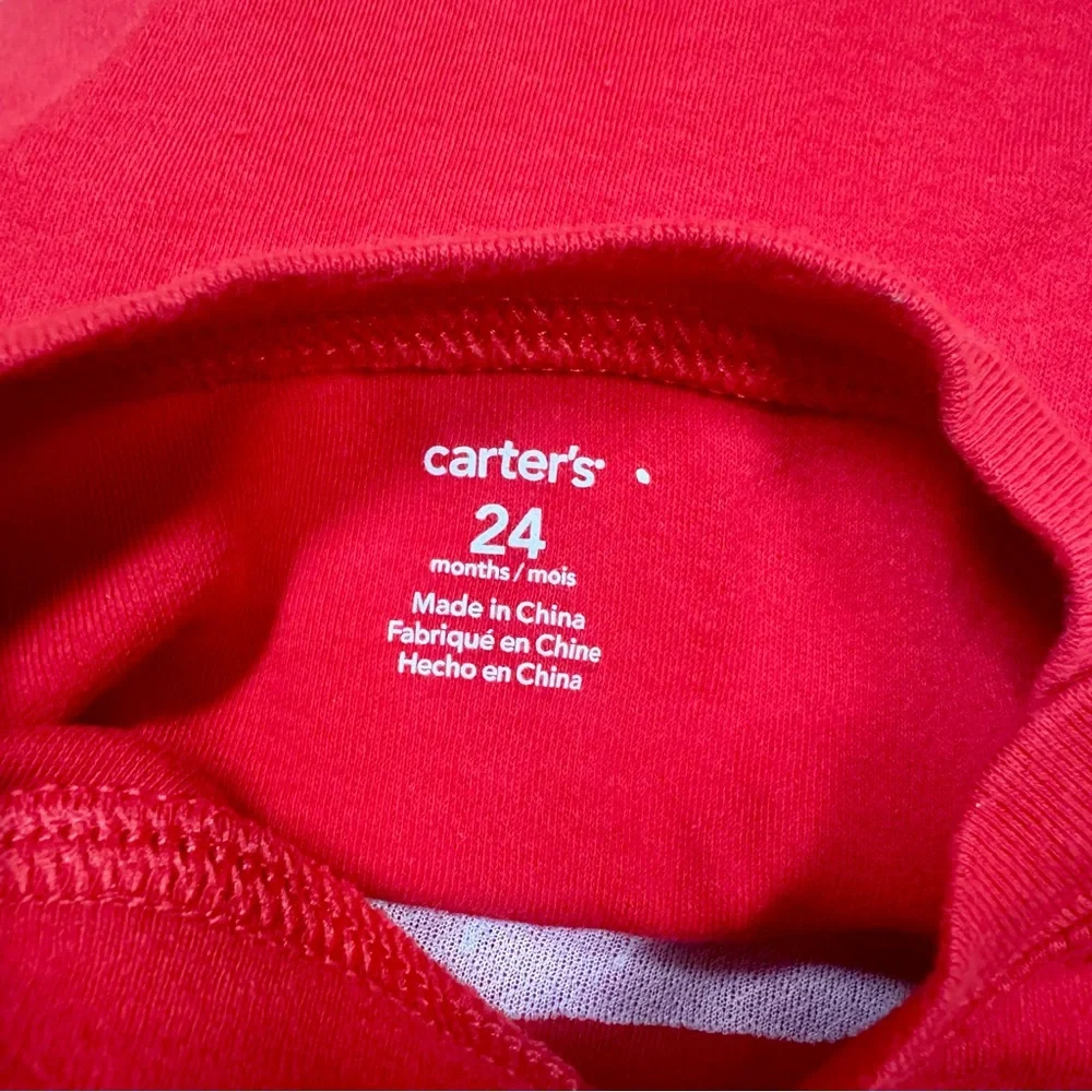 Carters Red Long Sleeve Valentines Day “Heart Breaker” Bodysuit Toddler Size 24M
